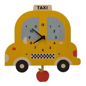 Yellow Taxi Cab Pendulum Clock